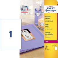 Avery Etiketten hoogglanzend ft 210 x 297 mm (b x h), doos van 40 blad, 40 stuks - thumbnail