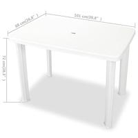 Tuintafel 101x68x72 cm kunststof wit - thumbnail