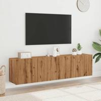 Tv-meubels 2 st wandgemonteerd 80x30x41cm artisanaal eikenkleur - thumbnail