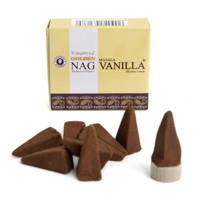 Golden Nag Vanille Wierookkegels (1 pakje) Golden Nag Vanille Wierookkegels (1 pakje)