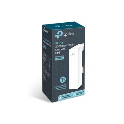 TP-Link CPE510 300 Mbit/s Ethernet-verbinding, ondersteunt de voeding via deze poort (PoE), wit, draadloze toegangspunten voor lokale netwerken, (300 Mbit/s, IEEE 802.11a, IEEE 802.11n, 5 GHz, 10,100 Mbit/s, 300 Mbit/s, 5.15 - 5.8 5 ).