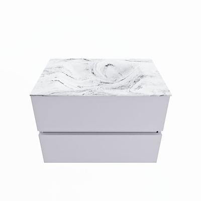 MONDIAZ VICA-DLUX 70cm badmeubel onderkast Cale 2 lades. Inbouw wastafel CLOUD midden 1 kraangat, kleur Glace.