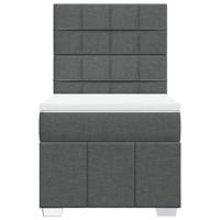 Boxspring met matras stof donkergrijs 80x200 cm - thumbnail