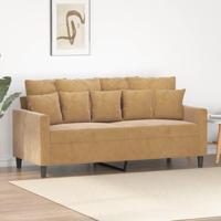 Tweezitsbank 140 cm stof bruin - thumbnail