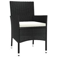 Tuinstoelen met kussens 4 st zwart poly rattan (alleen VK/IE/FI/NO) - thumbnail