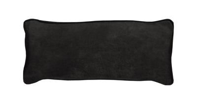 WOOOD Sierkussen 'Bean' 30 x 70cm, Recycle leer, kleur Zwart