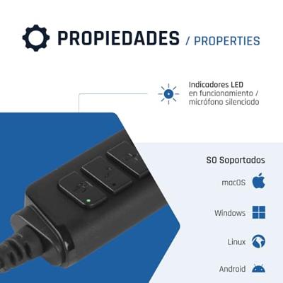 iggual Auriculares USB cancelación ruido ENC 3030