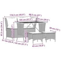 4-delige Tuinset met kussens poly rattan beige - thumbnail