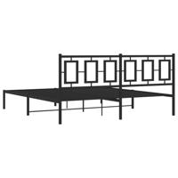 Bedframe met hoofdbord metaal zwart 183x213 cm - thumbnail