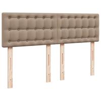 Ottoman bed met matras 140x200cm kunstleer cappuccinokleurig - thumbnail