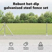 VidaXL Afrasteringspaal zilver 25 x 0,4 m (50 mm gaas) staal - thumbnail