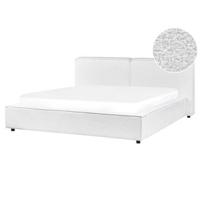 Beliani - LINARDS - Bed - Wit - 160 x 200 cm - Bouclé - thumbnail