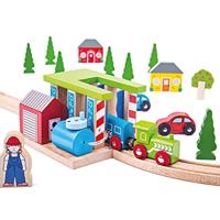 Bigjigs houten rails wasstraat voor treinen - thumbnail