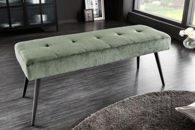 Design bank BOUTIQUE 100cm groen koord zwart metalen poten - 43318