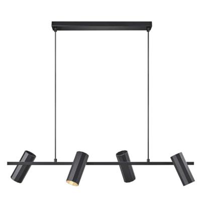 Hanglamp eettafel metaal Alanis zwart 4x GU10 fitting 90cm