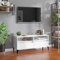 Tv-meubel 100x34,5x44,5 cm bewerkt hout wit - thumbnail