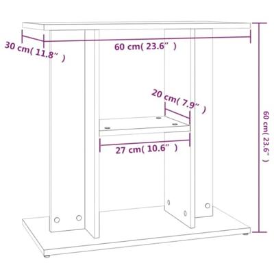 Aquariumstandaard 60x30x60 cm bewerkt hout gerookt eikenkleurig