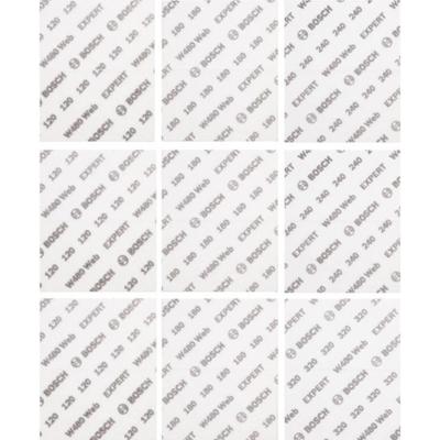 Bosch Accessoires EXPERT 9-delige set Schuurvel Web W480 115 x 140 mm, 3x G120; 3x G180, 2x G240; 1x G320 (online) - 2608902432