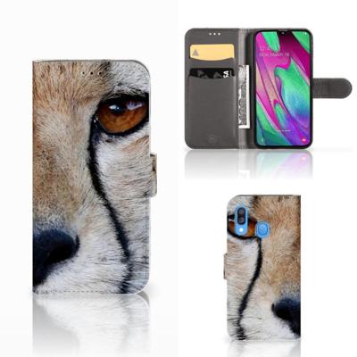 Samsung Galaxy A40 | Telefoonhoesje | Met pasjeshouder | Cheetah
