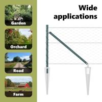 VidaXL Afrasteringspaal groen 10 x 0,6 m (50 mm gaas) staal en pvc - thumbnail