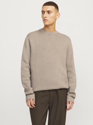 Jack & Jones Jprccmilano Stitch Knit Crew Neck Sn Trui 4555937 Greige Melange