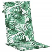 Stoelkussens 6 st hoge rug bladpatroon stof - thumbnail