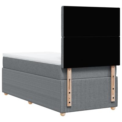 Boxspring met matras stof lichtgrijs 140x190 cm - thumbnail