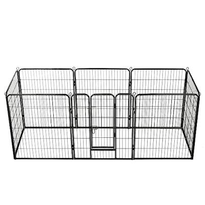 Hondenren met 8 panelen 80x100 cm staal zwart