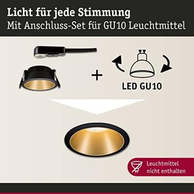 Paulmann 93395 LED-inbouwlamp GU10 Zwart (mat), Goud