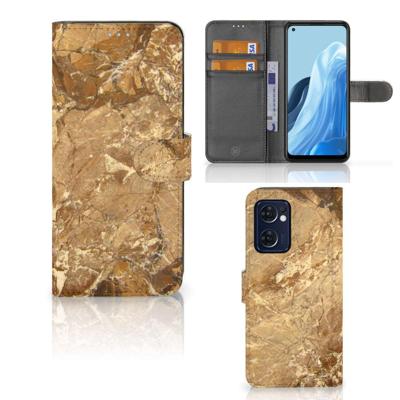 OPPO Find X5 Lite | Reno 7 5G | Bookcase | Marmer Creme OPPO Find X5 Lite | Reno 7 5G | Bookcase | Marmer Creme