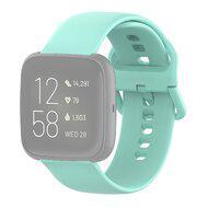 Fitbit Versa 1 / 2 & Lite siliconen sportbandje met gespsluiting - Mint Groen - Maat: Large