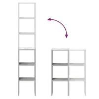 Boekenkasten 2 st stapelbaar 30x30x80cm bewerkt hout betongrijs - thumbnail