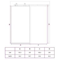 Schuifdeur 102,5x205 cm helder ESG-glas en aluminium goudkleur - thumbnail