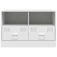 Tv-meubelen 2 st 67x39x44 cm staal wit - thumbnail