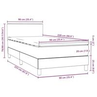 Boxspring met matras fluweel lichtgrijs 90x220 cm - thumbnail
