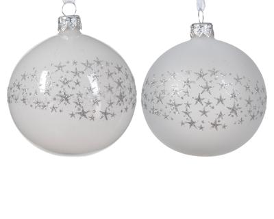 Kerstbal glas d8 cm winterwit a2 kerst Decoris - Decoris Kerstbal glas d8 cm winterwit a2 kerst Decoris - Decoris