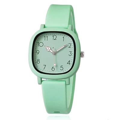 LGT Mintgroen horloge - comfortabele siliconen band en soft square kast LGT Mintgroen horloge - comfortabele siliconen band en soft square kast