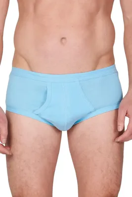 2-pak heren slip kleur, M3000 - 100% Katoen- Met gulp - Voorsluiting - Klassiek mannen ondergoed