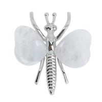 Edelsteen Bergkristal Vlinder - Zilverkleurig & Hartjes (ca. 4,5 x 4 - thumbnail