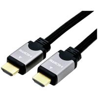 ROLINE HDMI HighSpeed kabel met Ethernet, M/M, zwart / zilver, 2 m - thumbnail