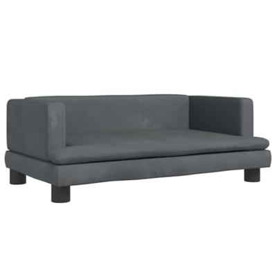 VidaXL Hondenmand 80x45x30 cm fluweel donkergrijs VidaXL Hondenmand 80x45x30 cm fluweel donkergrijs