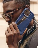 Mujjo Leather Wallet Case iPhone 15 Pro Max blauw - thumbnail