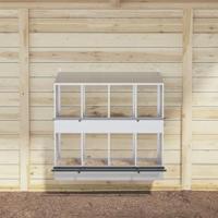 Kippennestkast met 8 vakken gegalvaniseerd metaal zilverkleurig - thumbnail