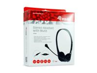 Equip 245304 stereo headset with mute, headset, head-band, office/call center, black, binaural, 1.8 - thumbnail