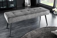 Design bank BOUTIQUE 100cm grijze structuurstof zwarte metalen poten - 43315 - thumbnail