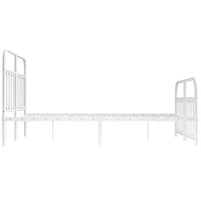 Bedframe met hoofd- en voeteneinde metaal wit 135x190 cm