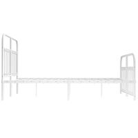 Bedframe met hoofd- en voeteneinde metaal wit 135x190 cm - thumbnail