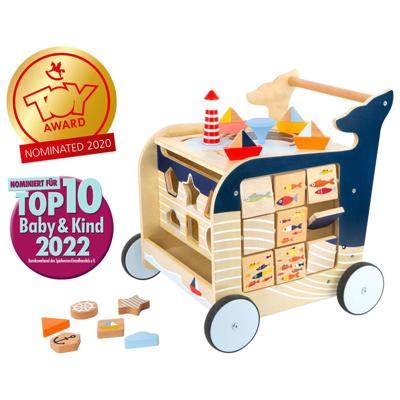 Small Foot - houten activiteiten loopwagen walvis