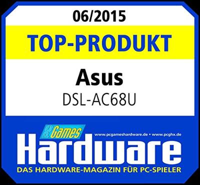 Asus DSL-AC68U Modem Router (Ai Mesh WLAN-systeem, EU en DE-versie Annex A B J, WiFi 5 AC1900 MIMO, 4x Gigabit LAN, AiProtection, Dual-Core CPU, multifunctionele USB 3.0)