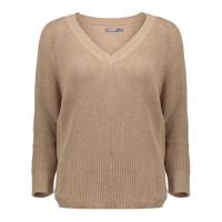 Geisha ribgebreide trui zand - thumbnail